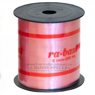 Rolă rabant poliester roz 8 mm × 200 m pentru flori